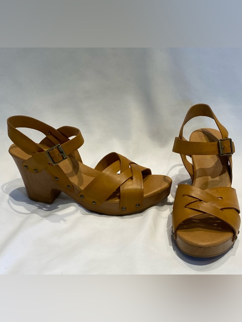 Korks Bagley Brown Platform Ankle Strap Sandals, size 10 - Picture 3 of 8